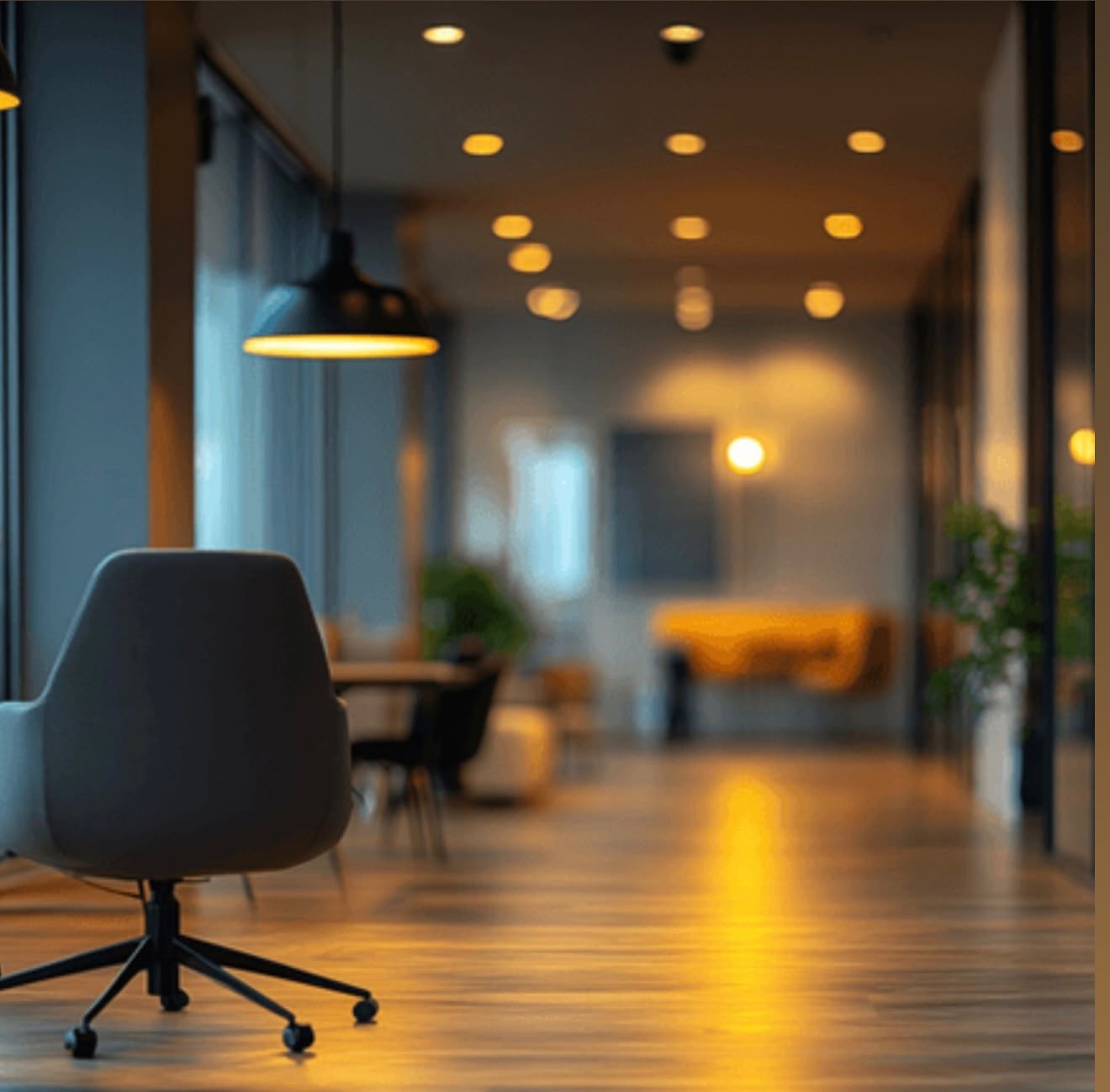 Clean, well-lit commercial office space